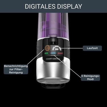 Акумуляторний вертикальний пилосос Rowenta X-Force Flex 9.60 Complete RH2099WO (фіолетовий) з LED-підсвіткою та повним набором насадок, 100 AW