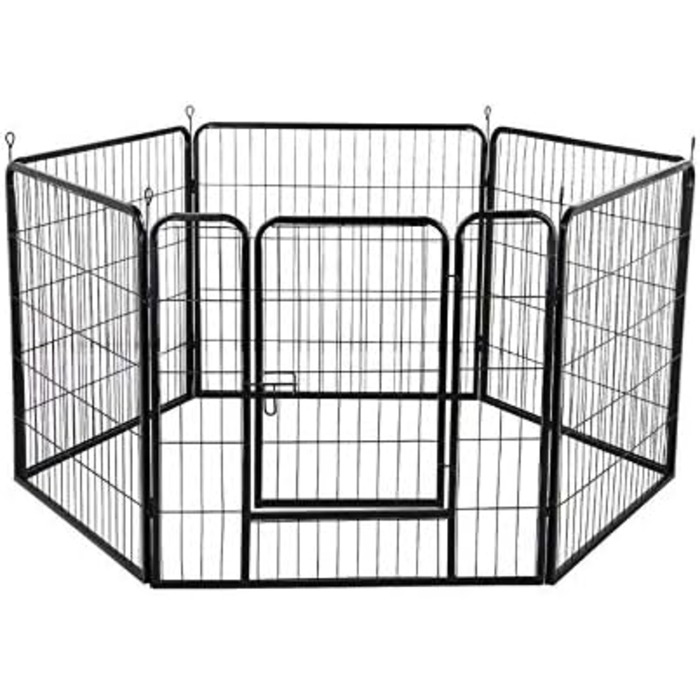 Клітка для собак, металева, розкладна, для цуценят, гризунів, кроликів, з дверцятами (310 x 2,5 x 75 см, 80 x 60 см)