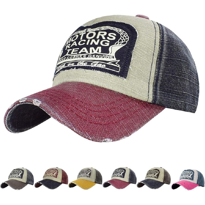 Кепка бейсболка Tuopuda Retro з регулюванням, червона, унісекс