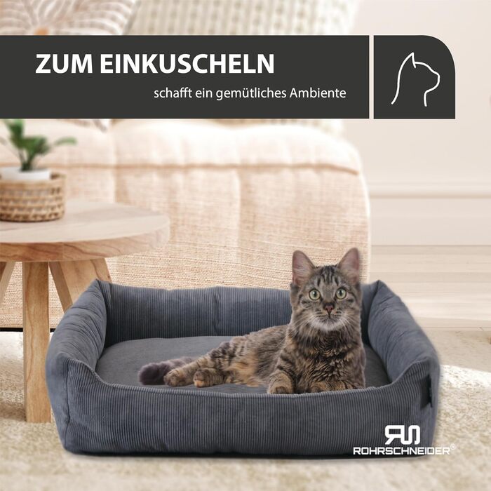 Кігтеточка-ліжко для котів Rohrschneider з ігровим м'ячиком (антрацит, кордур)