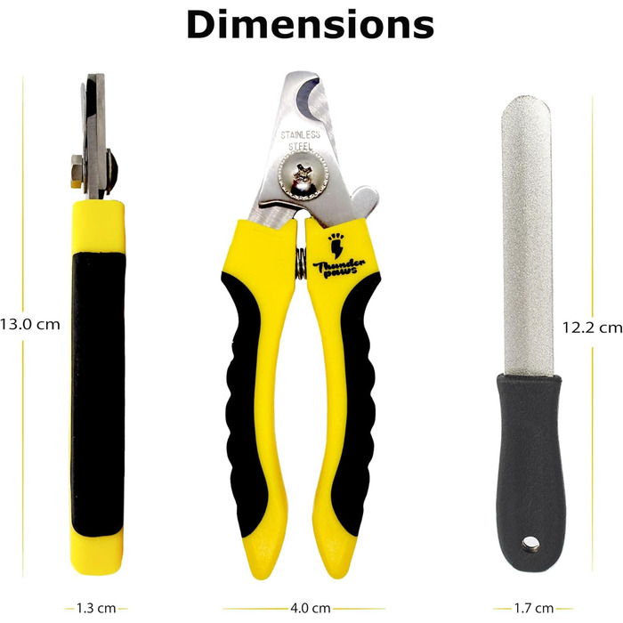 Професійна кусачка для собак з захистом, замком безпеки та пилочкою для нігтів (середній-великий, зелений). Кусачка для собак (малий-середній, жовтий)