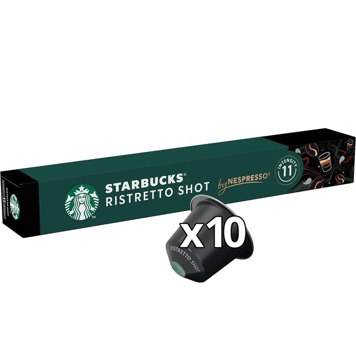 Кавові капсули Starbucks Ristretto для Nespresso, темне обсмажування, 100 капсул (10х10)