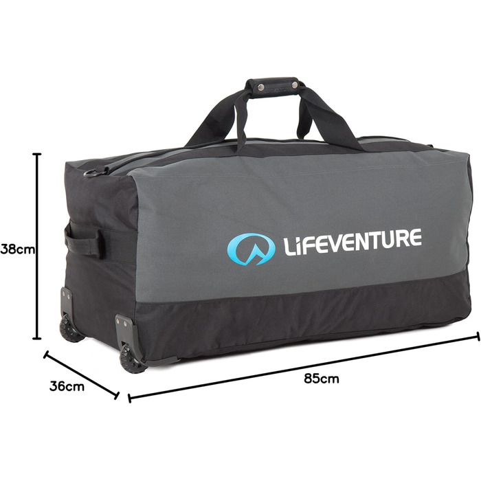 Lifeventure Seesack 'Expedition' with Wheels | 120 Liters, large robust, reinforced wheels, compact storage (Grey)