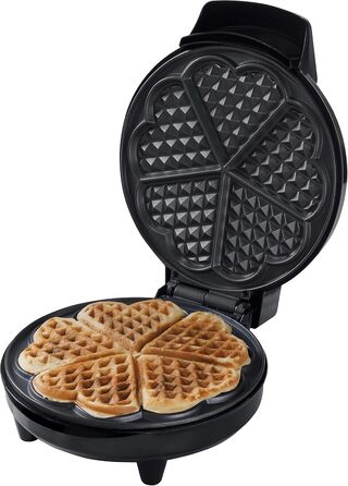 Bestron Heart-Shaped Waffle Maker - Non-Stick 700W Electric Waffle Iron - Single