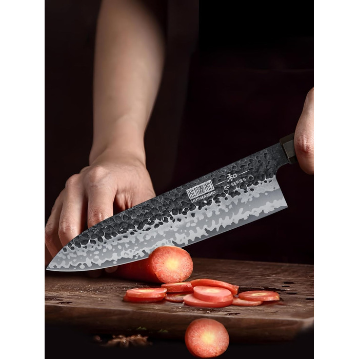 Професійний кухонний ніж HOSHANHO Gyuto з високовуглецевої сталі, надгостре японське шеф-лезо з руків'ям з палісандра