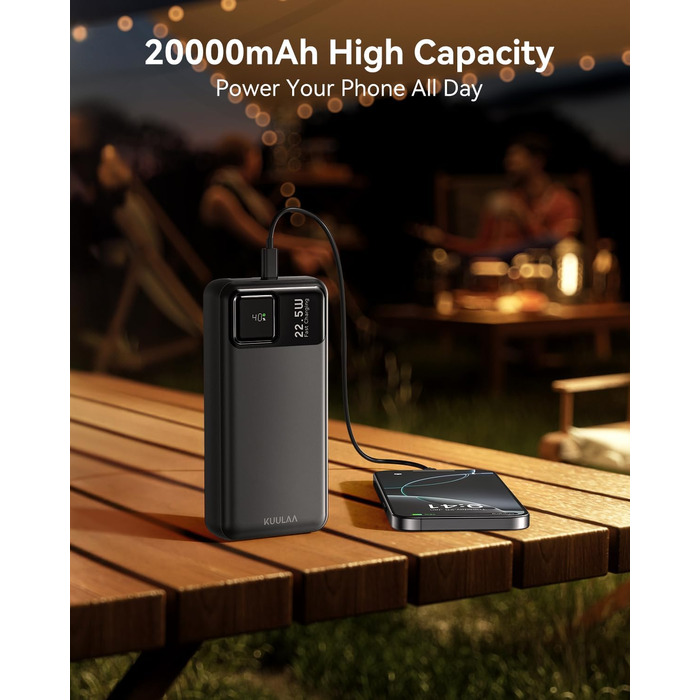 Power Bank Kuulaa 20000mAh з USB-C: Швидка зарядка для iPhone, Samsung та інших