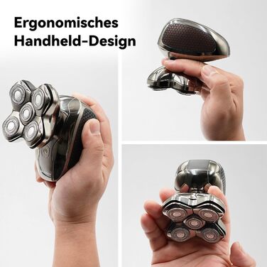 Електричний голєний апарат MAXGROOM для чоловіків, вологостійкий, для сухого та вологого гоління, 5D-головка, USB-C зарядка, LED-індикатор заряду, чорний