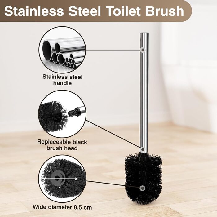 Тримач туалетного паперу настільний срібного кольору з щіткою - комплектуючий аксесуар для ванної кімнати