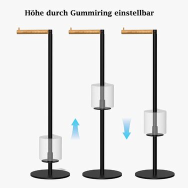 Тримач туалетного паперу YIGII без свердління, нержавіюча сталь, чорний