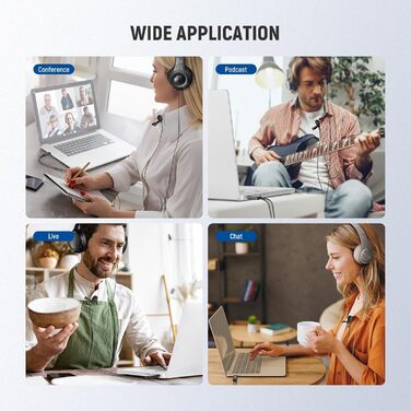 Мікрофон NEEWER USB LM2: Мініатюрний петличний мікрофон з кабелем 3,5м для ПК, ноутбука, Mac, YouTube, Skype, Podcast, Gaming, відеоконференцій