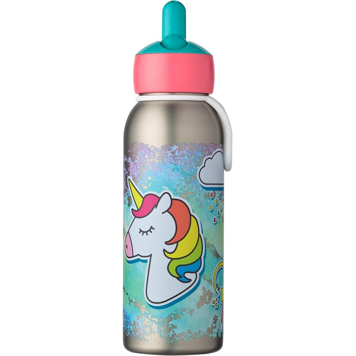 Mepal - Flip-Up Campus Thermos Flask - Insulated Drinking Bottles for Kids - Stainless Steel Thermos - 9 Hours Hot & 12 Hours Cold - BPA-Free - 350 ml - Unicorn