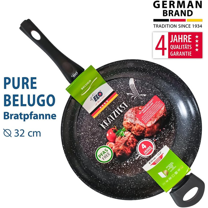 Сковорода ELO Belugo з кованого алюмінію з антипригарним покриттям ELODUR® Select – для індукційних плит, чорна (32 см)