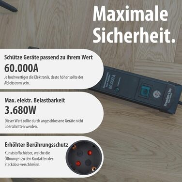 Мережевий фільтр Brennenstuhl Premium-Line на 4 розетки, 1.8м, з захистом від перенапруги 60 000 А