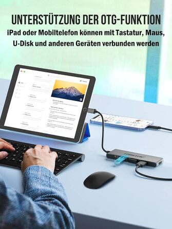 Док-станція USB-C Hub з 3 дисплеями, 2025 Upgrade: Dual 4K HDMI, VGA, 1000M Ethernet, 4 USB A 3.0/2.0, 100W PD, SD/TF, AUX 3.5mm, адаптер USB Multiport для Windows/Mac/Dell/HP та інших пристроїв з Type C (Чорний)