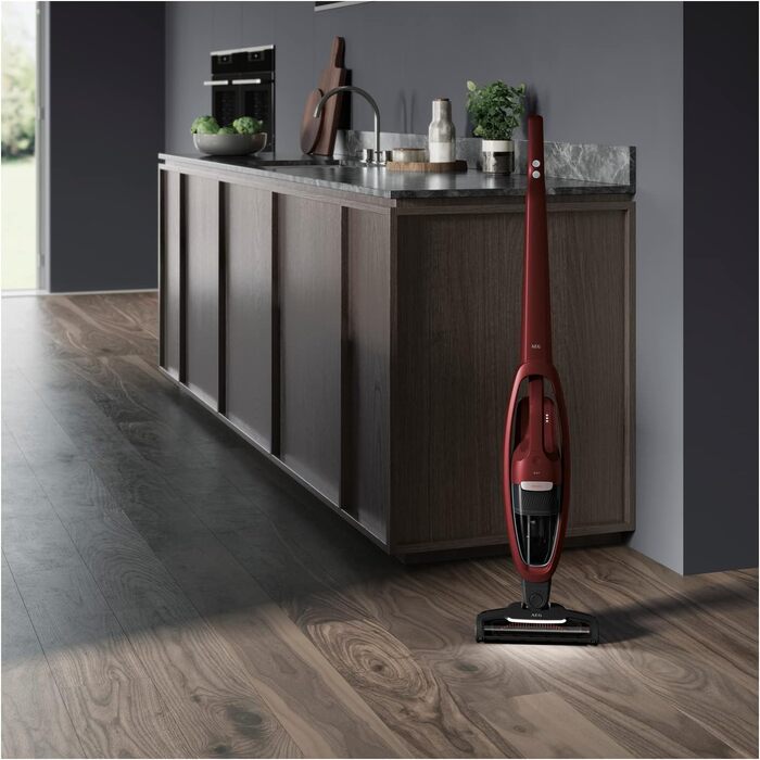 AEG QX7-1ULTAN 2in1 Cordless Vacuum Cleaner / Slim Design / Power-Soft Roller + Multi-Surface Nozzle / Hard Floors & Carpets / Up to 50 min Run Time / 21.6V / Includes Pet Hair Nozzle and Accessories / Freestanding / Red 2021 Model 21.6V With Soft Roller