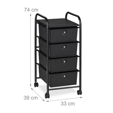 Relaxdays Rolling Cart with 4 Drawers