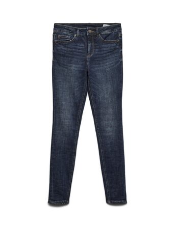 Джинси жіночі VERO MODA Skinny Vmflash Mid Rise Dark Blue Denim (XXL / 30L) - оригінал