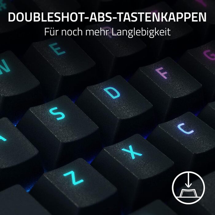 Механічна ігрова клавіатура Razer BlackWidow V4X з Green Clicky Switches (RGB Chroma, 6 макро-клавіші, Doubleshot ABS-клавіші, QWERTY US-розкладка)