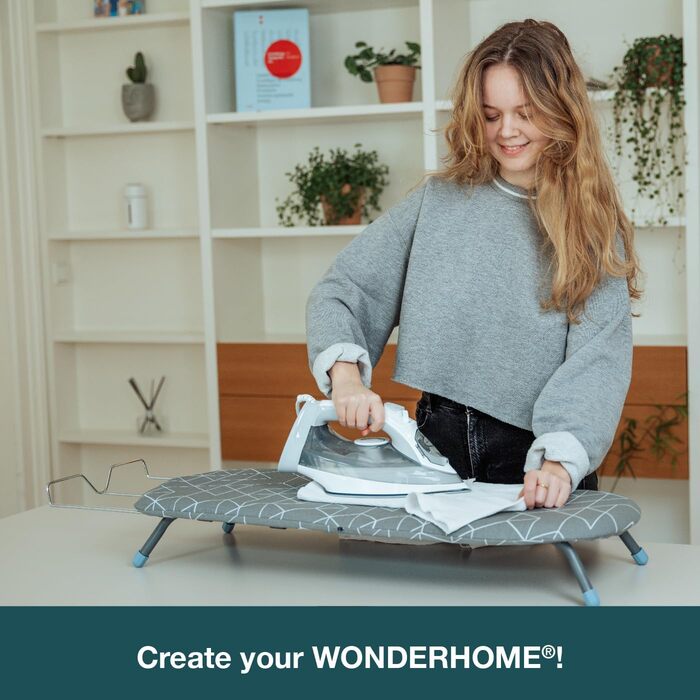 Стійка для прасування WONDERHOME, складна, сіра/блакитна, економія місця
