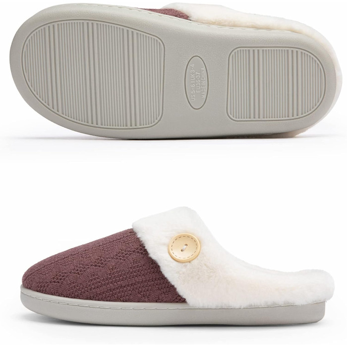 Чантомoo Домашні тапочки для жінок, зручні, з піною Memory Foam, плюшеві, теплих кольорів (зелені, фіолетові), антиковзка підошва, для дому та вулиці