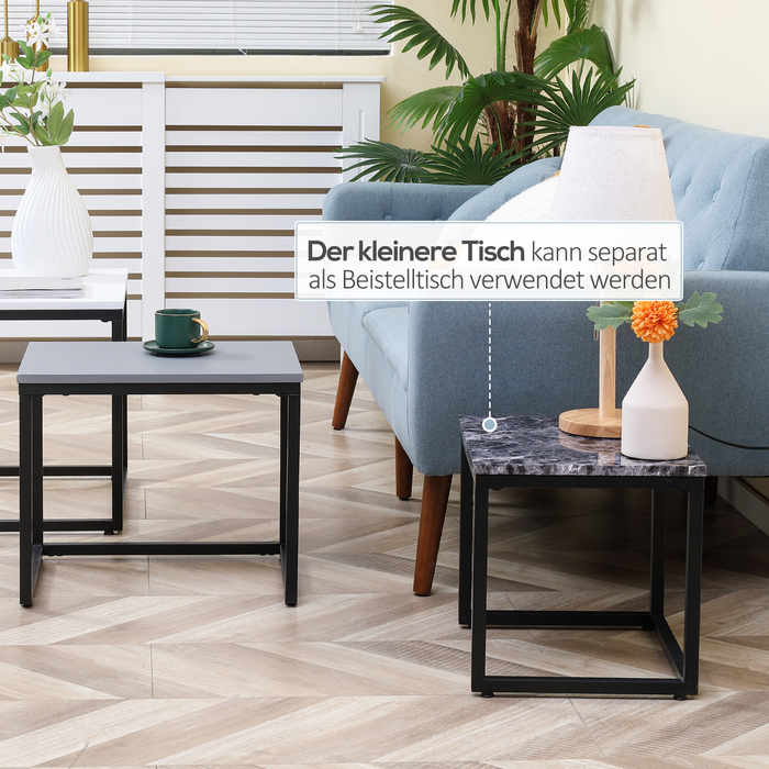 HOMCOM Coffee Table Modern Side Table Coffee Table with Metal Legs and MDF in 3 Colors for Living Room & Decoration