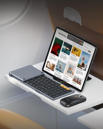 Бездротова клавіатура та миша ProtoArc XKM01, Bluetooth, QWERTZ, для iPad, Tablet, iPhone, Laptop, сірий колір