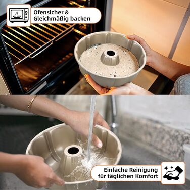 Форма для кексів Onader Gugelhupfform, 25.5 см, з антипригарним покриттям, з нержавіючої сталі, для випікання кексів, хліба, тортів. Золотий колір