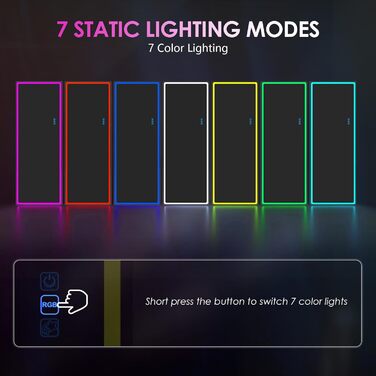 Дзеркало для тіла LVSOMT з підсвіткою, 120x40 см, настінне/на двері, LED, чорне