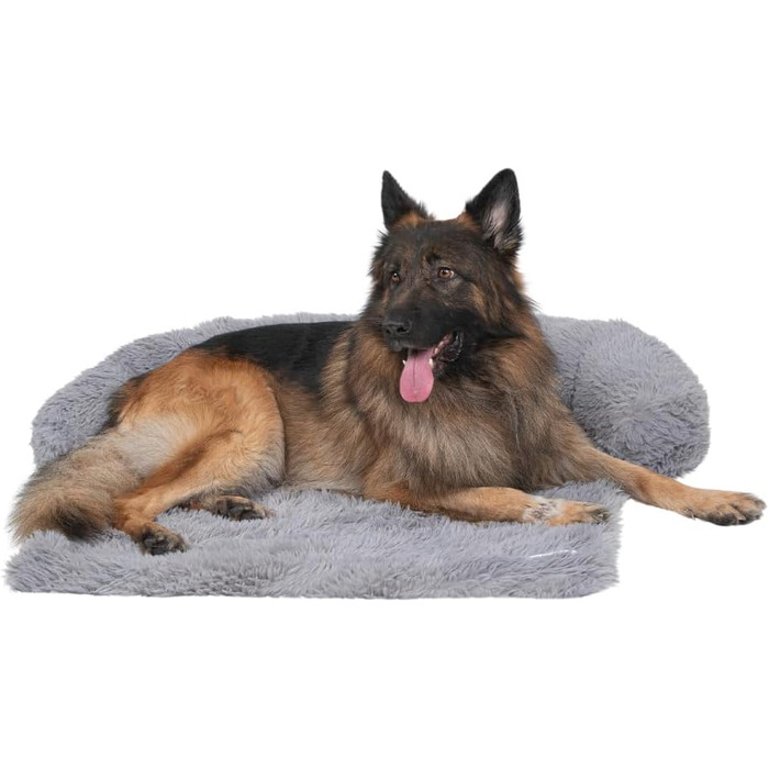 Софа-ліжко для собак Pfoten&nasen® - 90x80 см, сірого кольору. Водонепроникний килимок для собак, миється. Підходить для великих, середніх та маленьких собак.