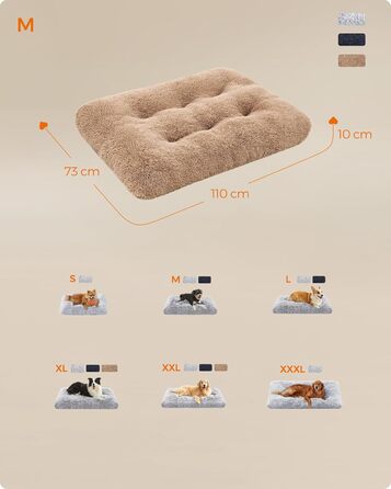 Ліжко для собак Feandrea з м'яким лежаком, 65x45 см, Ombré Grey, машинне прання, багатофункціональне, PGW200G01