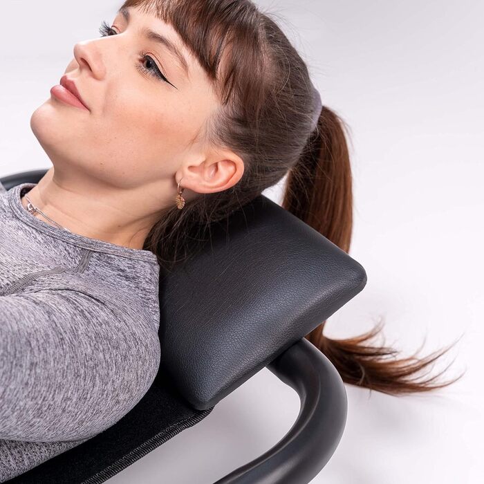 C.P. SPORTS AB Roller - Abdominal Trainer | Professional Ab Roller with Headrest & Mat for Abdominal Muscle Training & Fitness | Steel pipe black - foldable - space-saving for abdominal workout at home