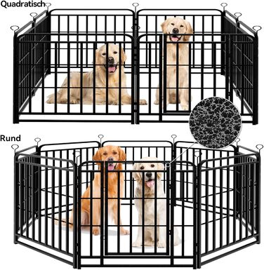 Вольєр для цуценят 544см, 80см висотою, 8-секційний розкладний вольєр для тварин з дверима, вольєр для собак, переносний загін для собак, котів, кроликів та саду, збірка без інструментів (8 секцій - 100см висотою)