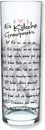 3forCologne Kölsch Glasses, 6-Pack, assorted colors, 0.2ml, Cologne Sticks with Basic Law, Beer Glasses, Drinking Glasses with Print. (MADE IN GERMANY), Size: 300 EU