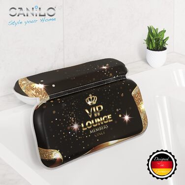 Подушка для ванни Sanilo з малюнком Vip-lounge, зручна м'яка подушка для шиї з потужними присосками, прана