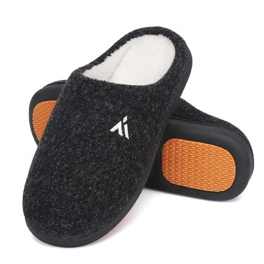 Зимові домашні капці Mishansha унісекс з ефектом пам'яті (Memory Foam), теплі та протиковзкі тапочки для жінок та чоловіків, Onyx, розмір 46 EU