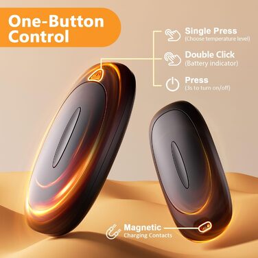 Електричні грілки для рук 2 шт. 4000mAh з зарядним кейсом 10000mAh, 3 режими нагріву, USB-C, для катання на лижах, кемпінгу, подарунок (Чорний)