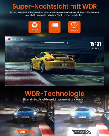 Автомобільний відеореєстратор-дзеркало Jansite 4K з камерою заднього виду та 5.8GHz WiFi