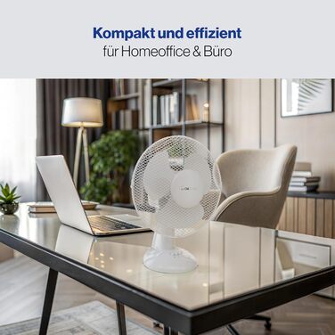 Вентилятор Clatronic VL 3601: тихий настільний вентилятор з регулюванням, діаметр 23 см, 30W