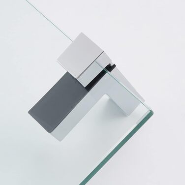 KES Shower Shelf for Hanging, Bathroom Shelf, Wall Shelf, Shower Glass Shelf, 8mm Shower Shelf, Bathroom Shelf, Tempered Glass with Shelf Supports, 60cm Brushed Nickel, BGS3201S60-2 (40 CM, Polished Chrome)