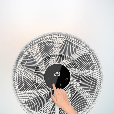 Вентилятор Cecotec EnergySilence 1030: 28W, DC-двигун, 24 швидкості, 3 режими, осциляція, тиха робота, регулювання висоти, 10 лопатей, білий