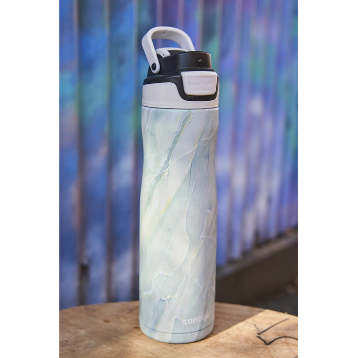 Contigo Ashland Chill Autospout Water Bottle with Straw, Stainless Steel Water Bottle, Leak-Proof, Insulated Bottle for Sports, Biking, Hiking, 590 ml, (Amazonite)