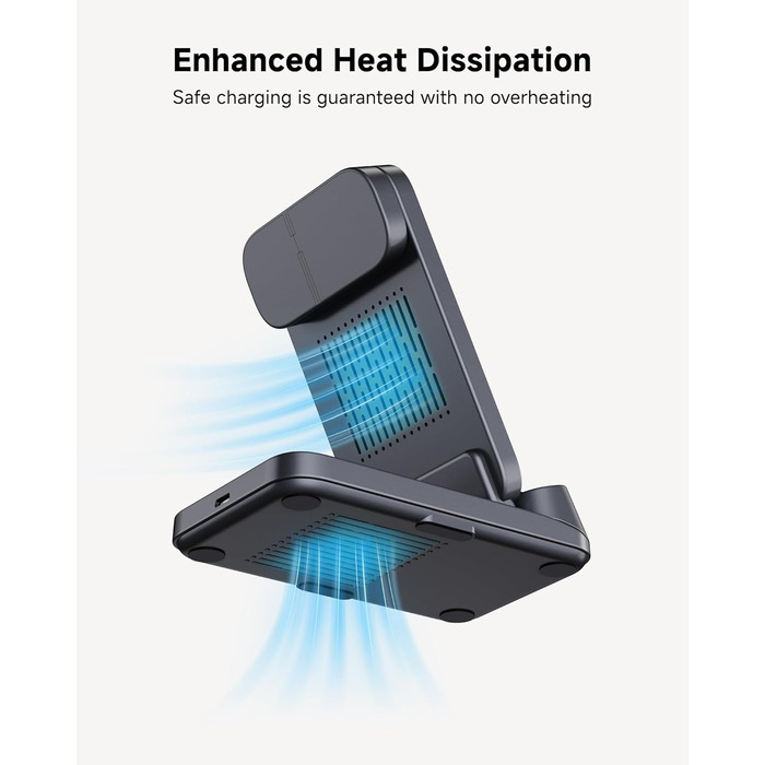 Бездротовий зарядний пристрій 3-в-1 для Fitbit, iPhone, Samsung, AirPods, SwanScout 708FB (без адаптера)