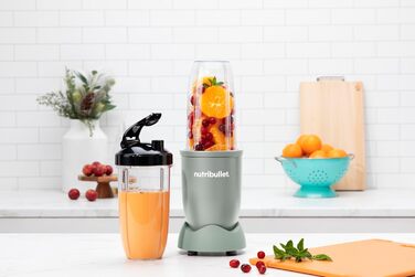 Блендер Nutribullet Pro 900, електричний міксер для смузі, подрібнювач, 900 Вт, 900 мл і 710 мл чаші, матовий нефрит, з аксесуарами