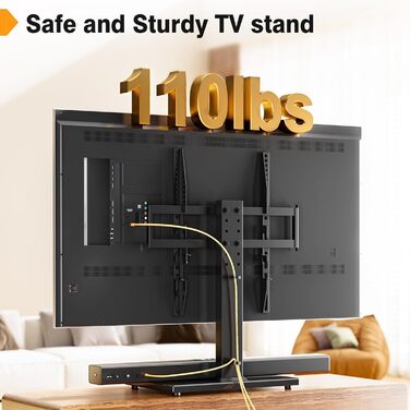 Підставка для телевізора настільна Universal 27-55 дюймів LCD LED VESA 400x400, регульована по висоті, з кабельним каналом