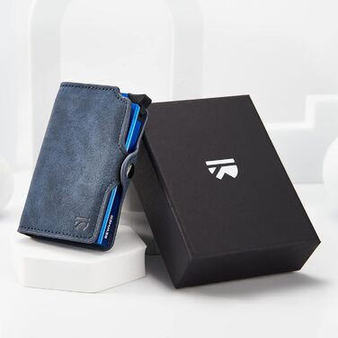 BEWMER Преміум картхолдер для кредитних карток | Смарт-портмоне для жінок та чоловіків з RFID захистом від копіювання | Шкіряне картхолдер-гаманець сірого кольору