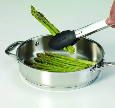 Farberware 5216358 Professional Stainless Steel Kitchen Tongs with Heat-Resistant Nylon, Locking, and Silicone Tips (Tongs with Silicone Tip, 27.9 cm)
