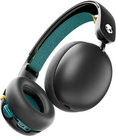 Skullcandy Grom - Бездротові навушники Over-Ear, 45 годин роботи акумулятора, обмеження гучності, сумісність з iPhone, Android та Bluetooth - Чорний