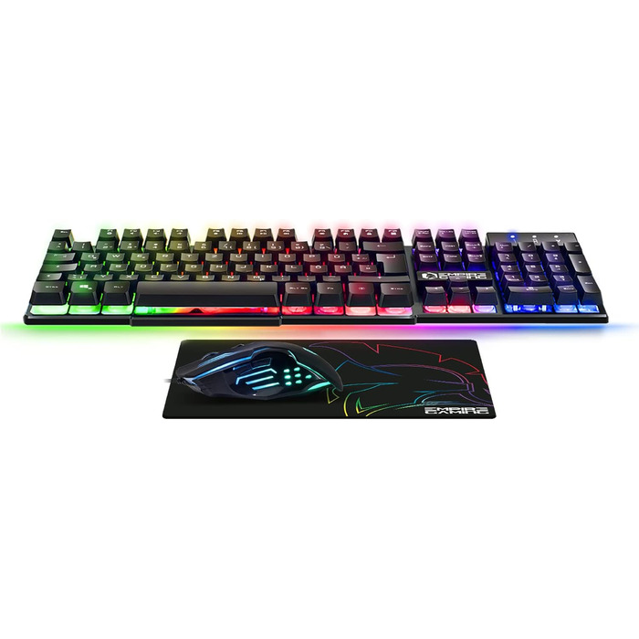 Бездротовий ігровий набір клавіатури та миші EMPIRE GAMING Armor RF800 - RGB підсвітка, 4800 DPI, QWERTZ (DE) - сумісний з PC, PS4, PS5, Xbox, Mac (білий)