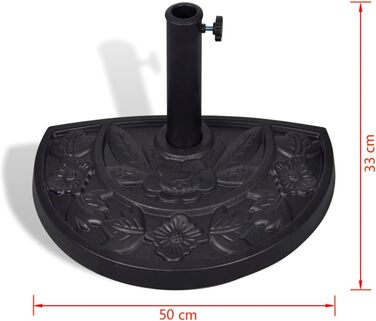 vidaXL Half-Round Umbrella Stand, 9 kg, Umbrella Stand, Umbrella Holder, Stand
