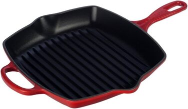 Le Creuset Signature чавунна гриль-сковорода квадратна 26 см, для всіх плит, індукція, 2,86 кг, червона